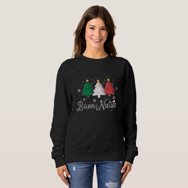 Sweatshirt Arbre de Noël italien Buon Natale (Devant entier)