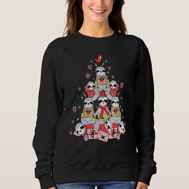 Sweatshirt Arbre de Noël Paresseux Xmas (Devant)