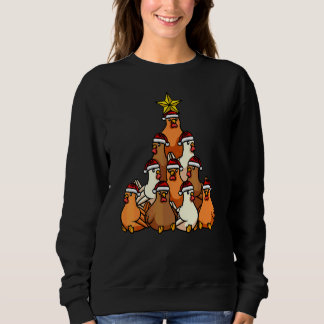 Sweatshirt Arbre de Noël Poulet Animaux de Noël Mignons