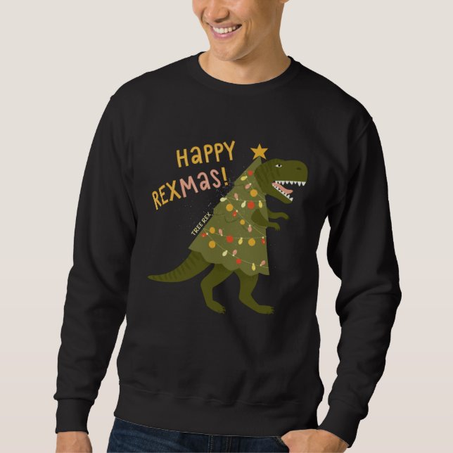 Sweatshirt Arbre de Noël Rexmas Rex   Rex Dinosaure Joyeux No (Devant)