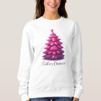 Sweatshirt Arbre de Noël rose