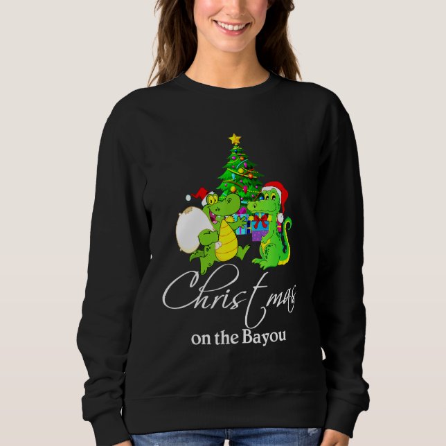 Sweatshirt Arbre De Noël Sur Le Pajama De Noël Bayou Cajun (Devant)