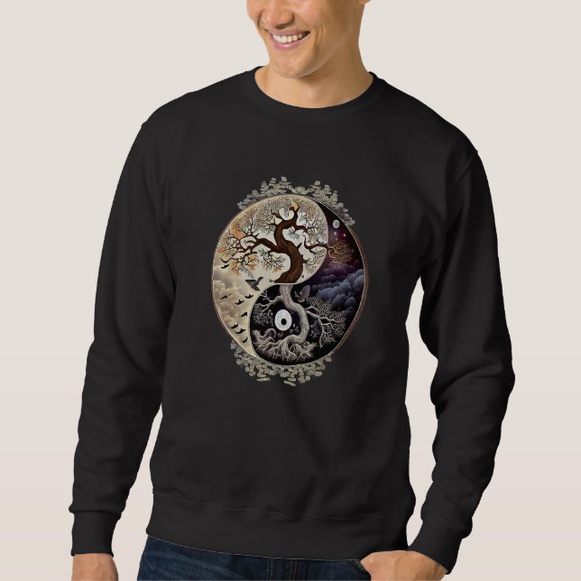 Sweatshirt Arbre de vie Yin Yang Artwork Premium (Devant)