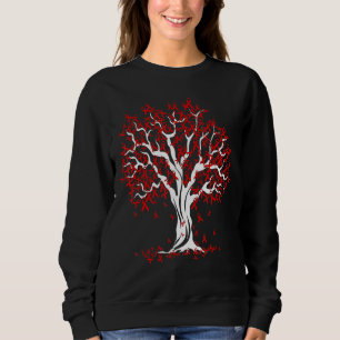 Sweatshirt Arbre Des Femmes Ruban Rouge De La Vie Maladie Du