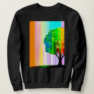 Sweatshirt Arbre et ciel de couleur arc-en-ciel