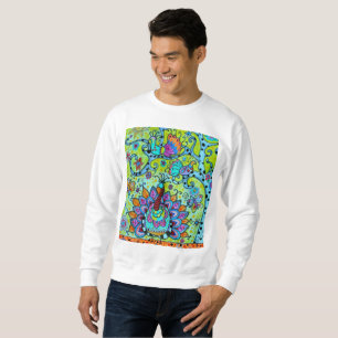 SWEATSHIRT ARBRE LUNATIQUE DE LA PEINTURE D'OISEAUX DE LA VIE