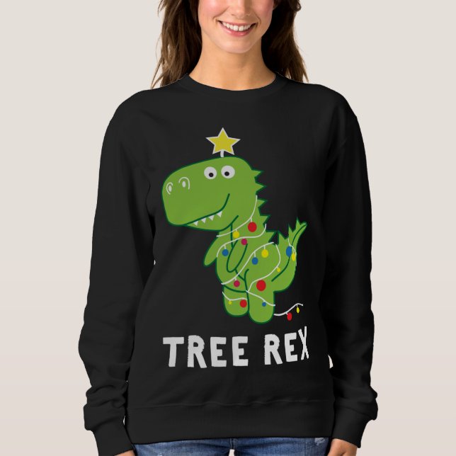 Sweatshirt Arbre Rex. Animal Pun Dinosaur Dinosaur Noël Paja (Devant)