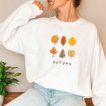 Sweatshirt Arbres d'automne minimalistes<br><div class="desc">Feuilles d'automne minimalistes et sweatshirt d'arbre</div>