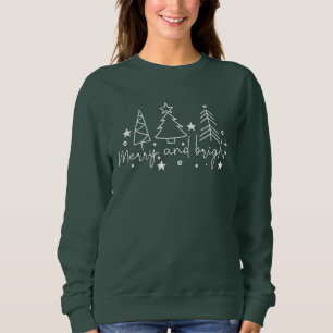 Sweatshirt Arbres de Noël Festifs Gais et Lumineux