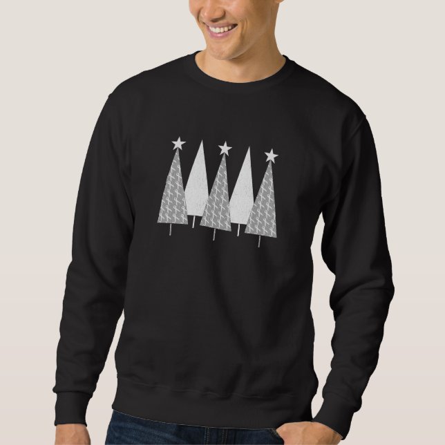 Sweatshirt Arbres de Noël - Ruban blanc (Devant)