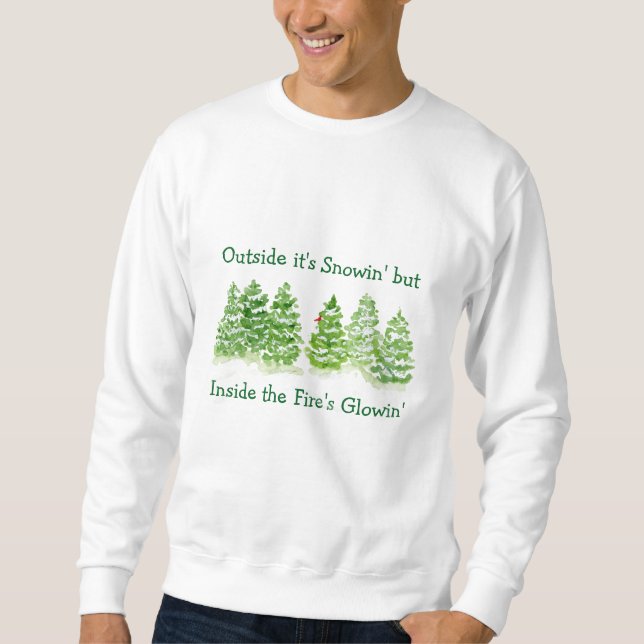 Sweatshirt Arbres d'hiver peints à la main à l'extérieur Feux (Devant)