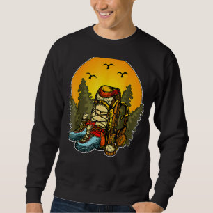 Sweatshirt Arbres en plein air Randonnée sac à dos Bottes de