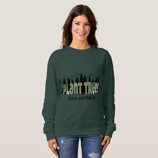 Sweatshirt Arbres plantes - Sauvez notre planète, Cool - T-sh (Devant entier)