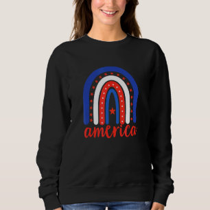 Sweatshirt Arc-en-ciel 4 ht De Juillet Drapeau Américain Patr