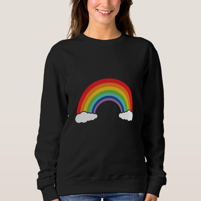 Sweatshirt Arc-en-ciel avec nuages (Devant)