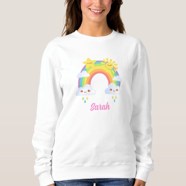 Sweatshirt Arc-en-ciel coloré esthétique (Devant)
