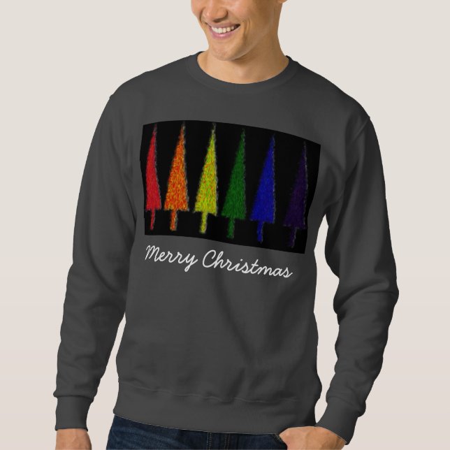 Sweatshirt Arc-en-ciel de Noël (Devant)