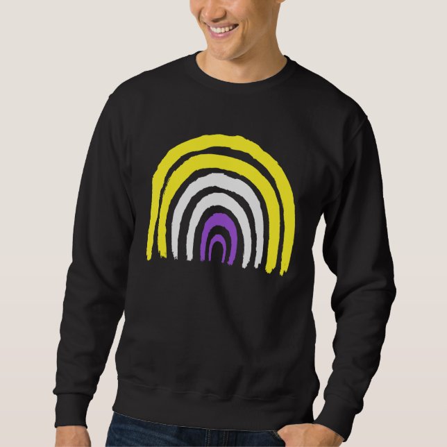 Sweatshirt Arc-en-ciel de Pride non binaire (Devant)