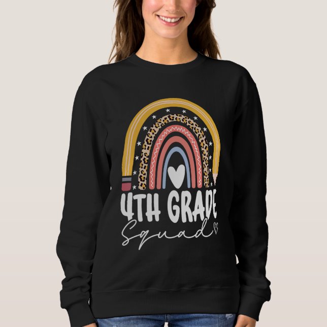 Sweatshirt Arc-en-ciel de retour à l'école 4e quatrième année (Devant)