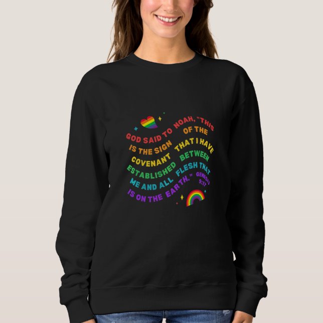 Sweatshirt Arc en ciel Dieu Noah Alliance Genèse 9 (Devant)
