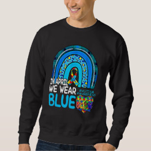 Sweatshirt Arc-en-ciel En avril, nous portons du bleu Lundi d