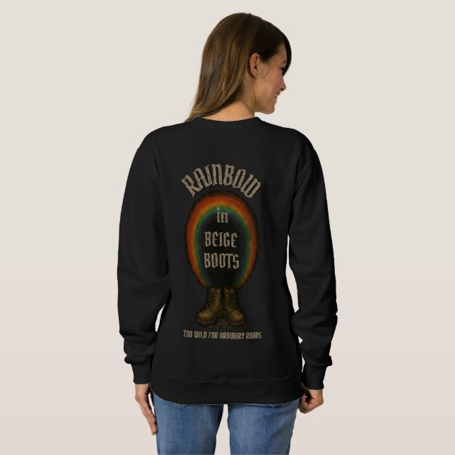 Sweatshirt ARC-EN-CIEL en BOTTES BEIGE (Dos entier)