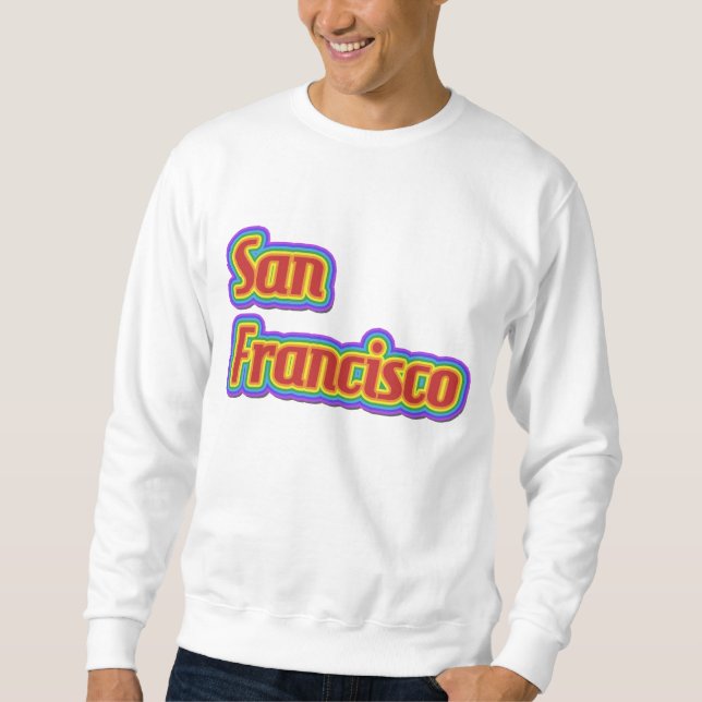Sweatshirt Arc-en-ciel San Francisco - sur le blanc (Devant)