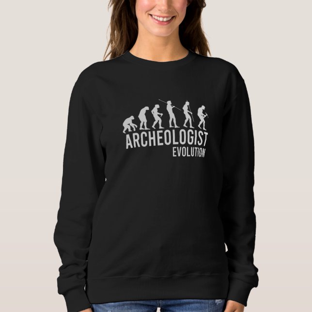 Sweatshirt Archéologue antique Stick Man Evolution Archaeolog (Devant)