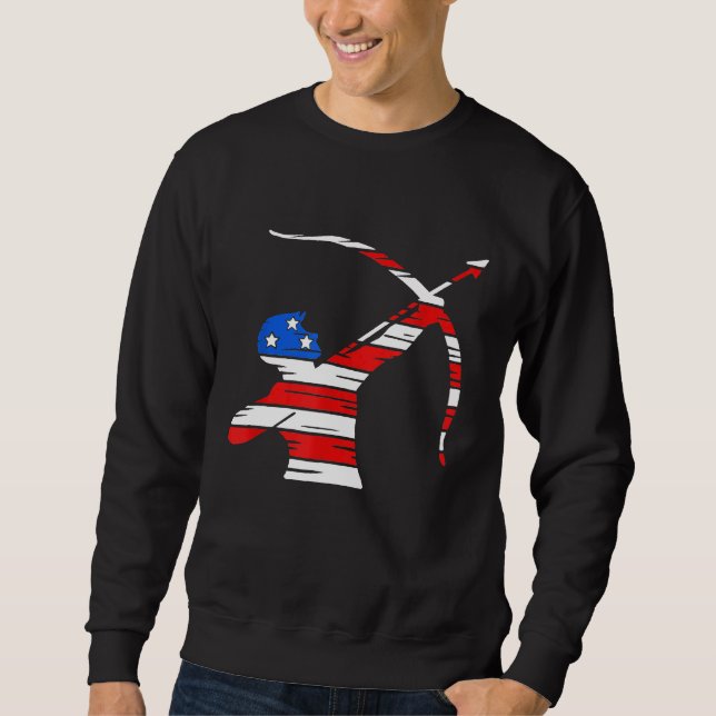 Sweatshirt Archer à thème du drapeau américain (Devant)