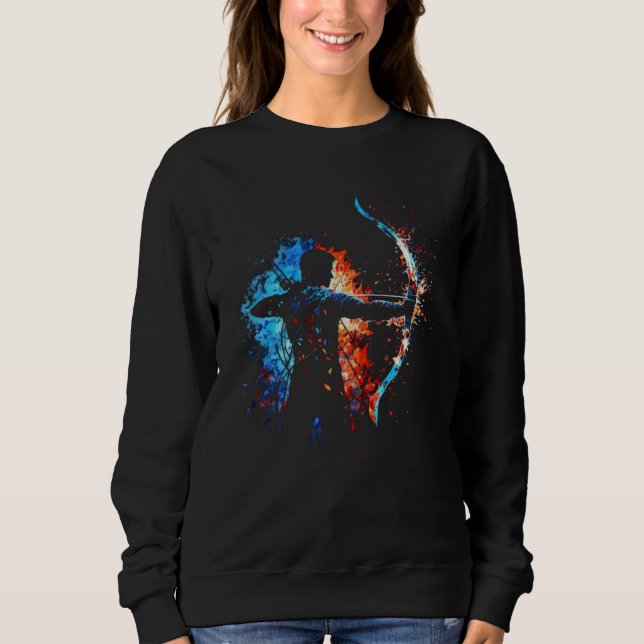 Sweatshirt Archer Flames Archery Retro Sports Archer (Devant)