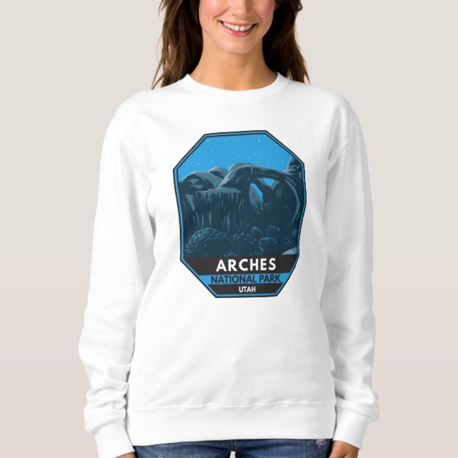 Sweatshirt Arches National Park Utah Night Sky Vintage (Devant)