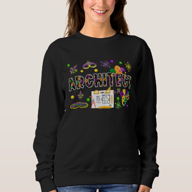 Sweatshirt Architect  Mardi Gras Masked Beads Symbols Collect (Devant)