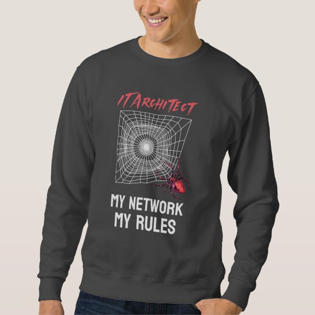 Sweatshirt Architecte informatique : Mon réseau, mes règles D (Devant)