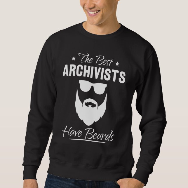 Sweatshirt Archiviste barbu masculin  Les meilleurs archivist (Devant)