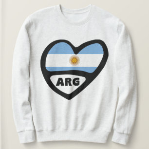 Sweatshirt Argentine Code Pays Drapeau Coeur ARG