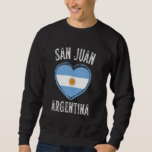 Sweatshirt Argentine Drapeau Coeur San Juan (Devant)
