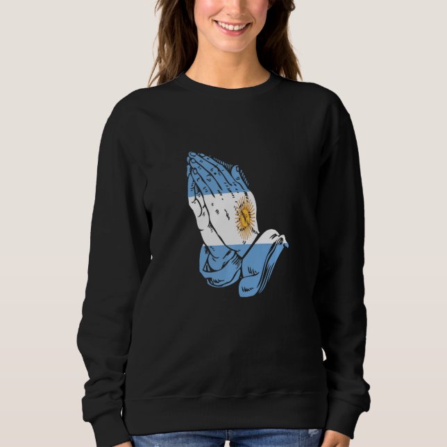 Sweatshirt Argentine Drapeau Des Mains De Prière Camisa De Ar (Devant)
