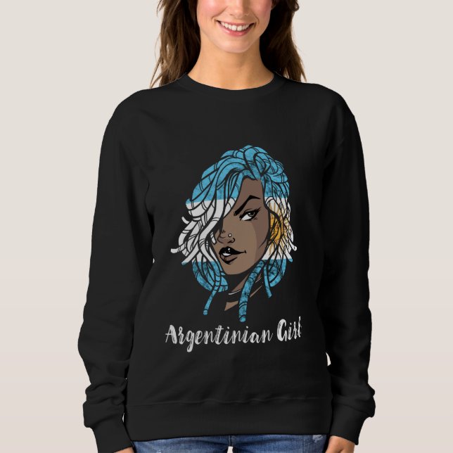 Sweatshirt Argentine Dreadlocks Cheveux Argentine Drapeau Ar (Devant)