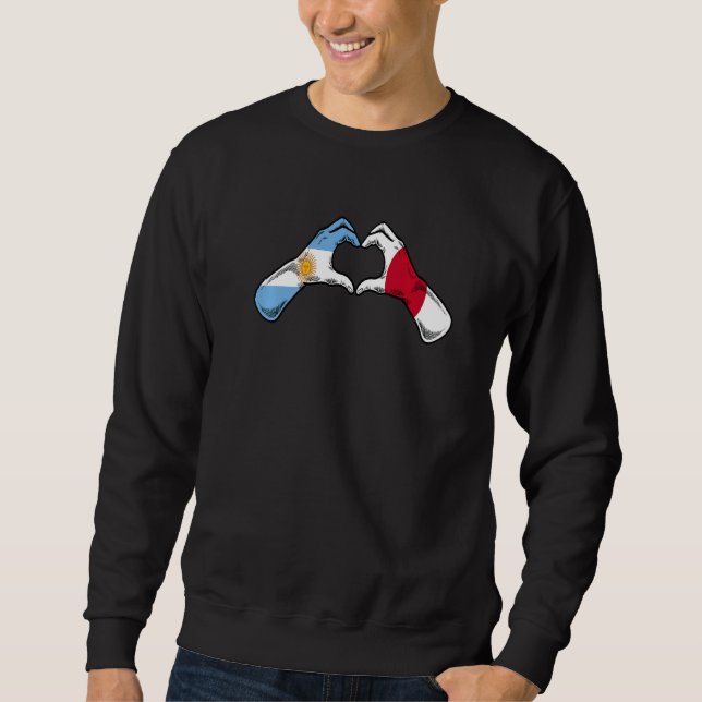 Sweatshirt Argentine Japan Flag - Argentinian Japanese Heart  (Devant)