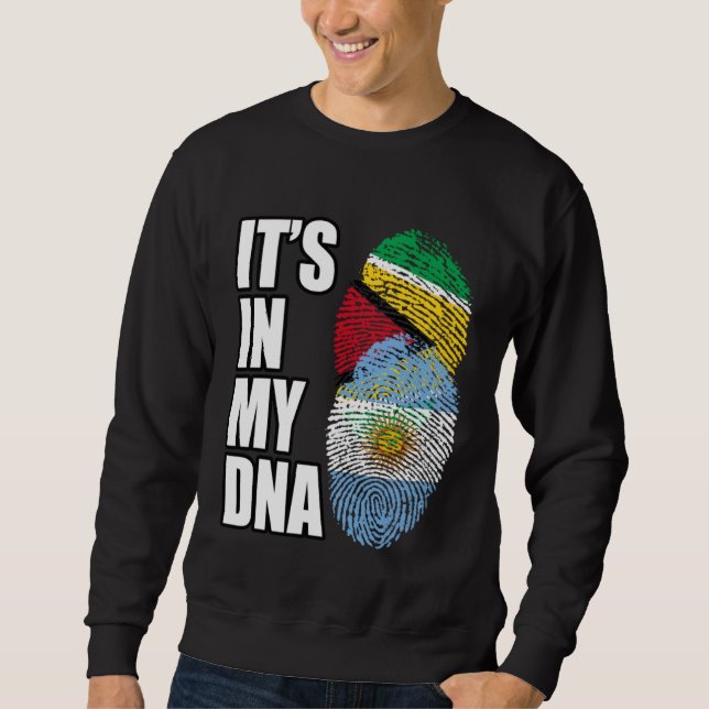 Sweatshirt Argentinian And Guyanese Mix DNA Flag Heritage (Devant)