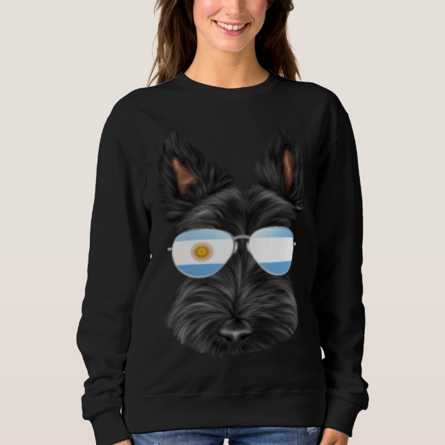 Sweatshirt Argentinian Flag Scottish Terrier Dog Argentina Po (Devant)