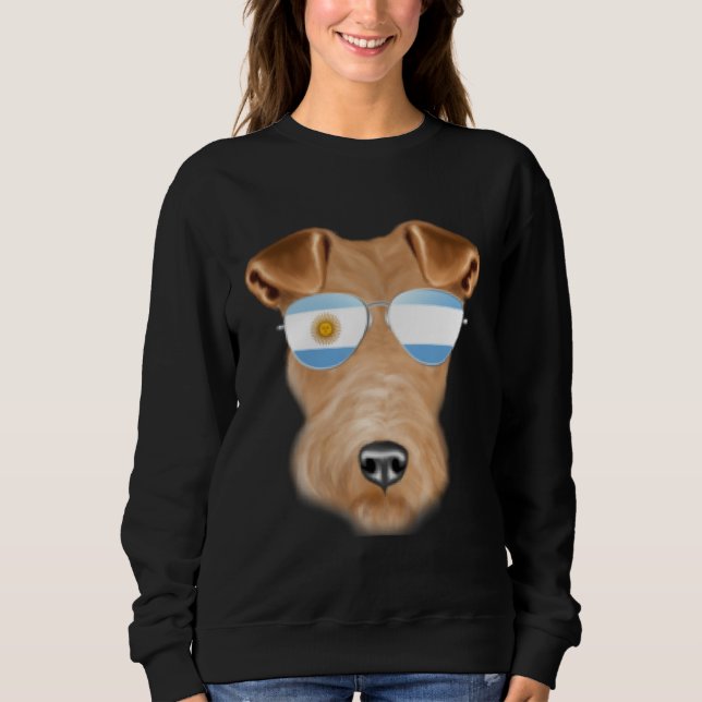 Sweatshirt Argentinian Flag Wire Fox Terrier Dog Argentina Po (Devant)