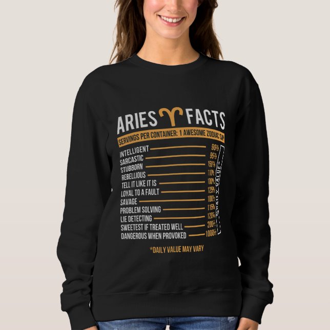 Sweatshirt Aries Faits Symbole zodiaque Horoscope Astrologie (Devant)