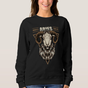 Sweatshirt Aries Zodiac Ram Astrologie Mars Avril Anniversair