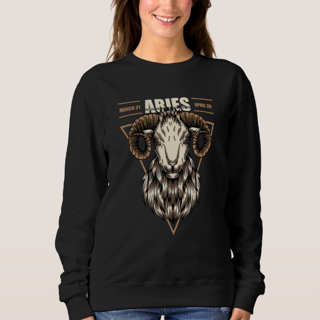 Sweatshirt Aries Zodiac Ram Astrologie Mars Avril Anniversair (Devant)