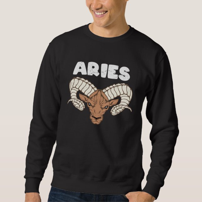 Sweatshirt Aries Zodiac Sign Aries Personality (Devant)