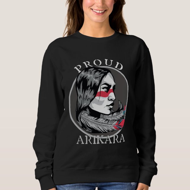 Sweatshirt Arikara American Indian Tribe Warrior Girl Feather (Devant)