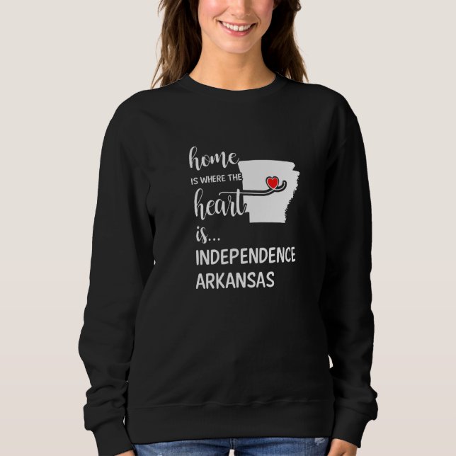 Sweatshirt Arkansas Home Is Where The Heart Is Independence C (Devant)