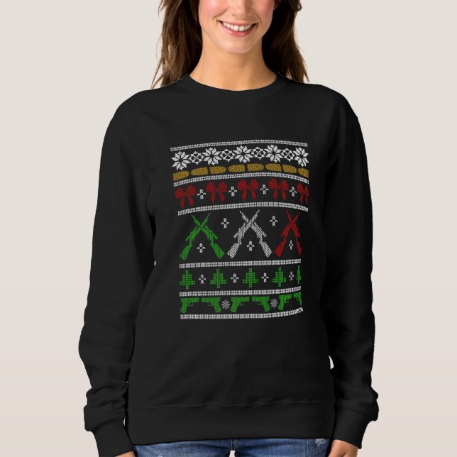 Sweatshirt Armes Pour Noël Doux moche Droits De Chasse De Can (Devant)
