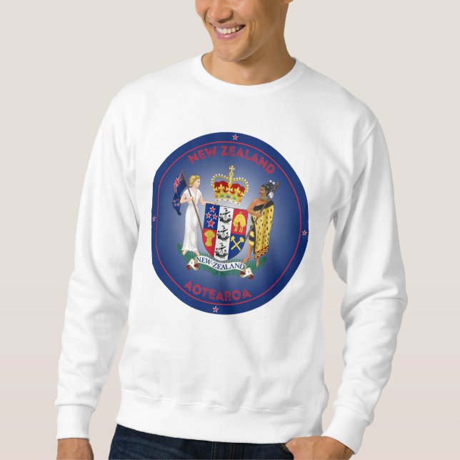 Sweatshirt Armoiries de Nouvelle-Zélande de forme circulaire (Devant)